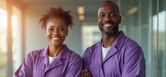 A team of professionals in a cleaning company