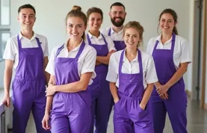 A team of professionals in a cleaning company