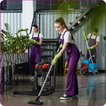 A team of professionals cleans up