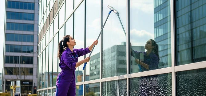 A team of professionals cleans up